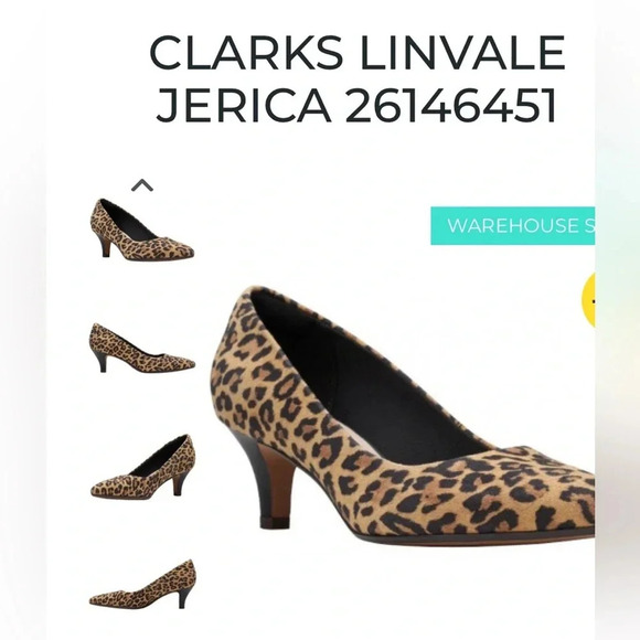 Clark’s Linvale women shoe,NEW,kitten heel,leopard,suede,career,event,comfy, - Picture 2 of 8